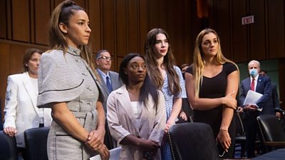 Olympic gymnasts at Senate hearing