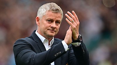 Manchester United manager Ole Gunnar Solskjaer expresses his frustration at a 'clear offside' in the build up to Kortney Hause's goal in Aston Villa's 1-0 win at Old Trafford.