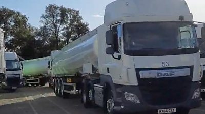 Video shows part of the government's reserve tanker fleet setting off to help refuel forecourts.