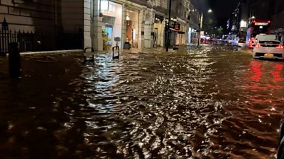 Flooding in Knightsbridge