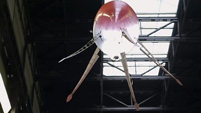 A robotic sea-like creature floats and moves in London's Tate Modern