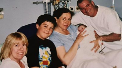 Sharon Gorvett with her family and baby Sophie