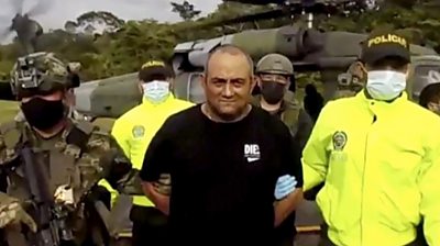 The Colombian Army escort the country's most-wanted drug lord