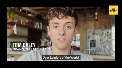 Tom Daley sends a message to the Leaders of the World