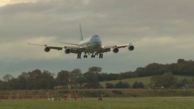 Biden plane lands