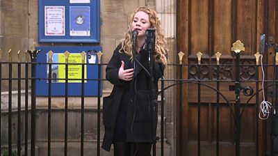 Singer Mia Kirkland performing in York