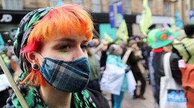 Climate protesters in Glasgow