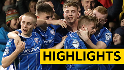 Watch: Coleraine overcome Larne to extend unbeaten run - BBC Sport