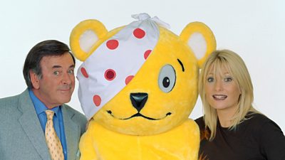 Terry Wogan, Gaby Roslin and Pudsey Bear