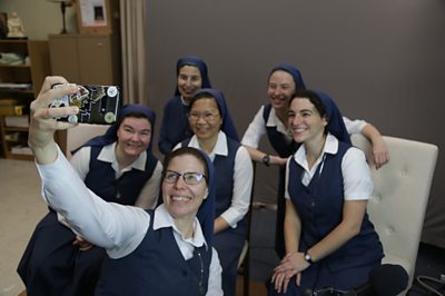 Nuns of the Daughters of St Paul convent in Boston, Massachusetts