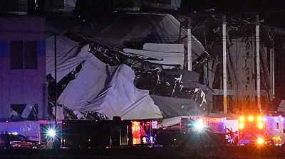 Amazon warehouse rooftop collapse