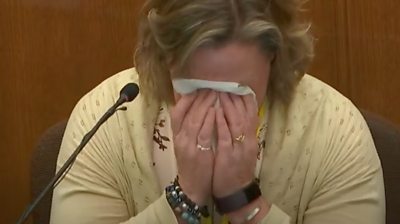 Kimberly Potter cries during testimony