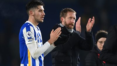 Brighton manager Graham Potter said he was delighted by his team's spirit as his side came from behind to claim a draw against Chelsea in the Premier League.