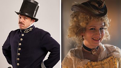 Rhys Thomas plays PC Duff and is creator, writer, director and executive producer on the series. Lucy Montgomery plays Minnie Bilge (Fagin’s landlady) and is a writer and executive producer on the series.