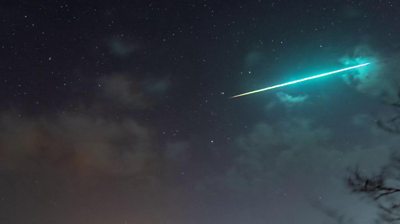 The meteor is captured on a camera at Grassholme Observatory
