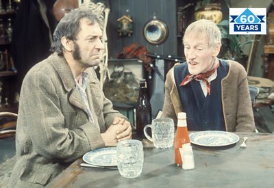 Harry H. Corbett as Harold Steptoe and Wilfrid Brambell as Albert Steptoe.