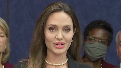 Angelina Jolie making a speech to US Congress