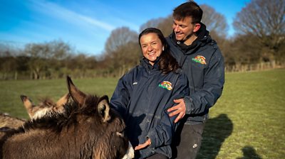 Jake and Rosie with donkey