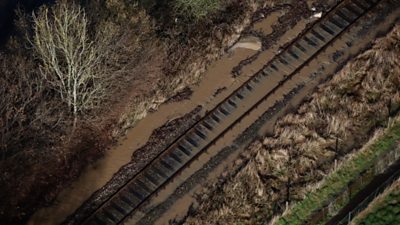 Rail track underwater