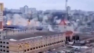 Explosions as shells drop on Ukraine's city Kharkiv