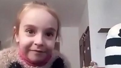 Seven-year-old Amelia was filmed singing a song from Disney's Frozen whilst sheltering in a basement in Ukraine