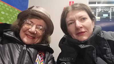 Marianne and Antonina at the Visa Application Centre in Poland