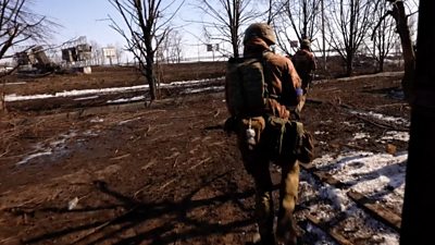 BBC's Quentin Sommerville reports from alongside the troops defending Ukraine's second city.