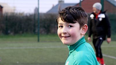 A boy taking part in the inclusive football sessions ran by Coalville Town FC