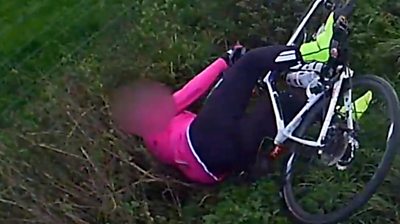 Cyclist in ditch