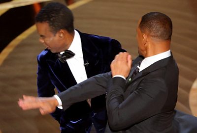 The Oscars were halted momentarily when best actor winner Will Smith took offence to a joke by presenter Chris Rock