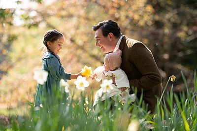 Pamela 3 (HOPE DELANY), Hugh (JAMES McARDLE) (Photo Credit: BBC/House Productions/Nick Wall)