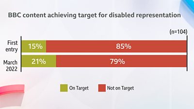 Bar charts visually showing the disability represenation results.