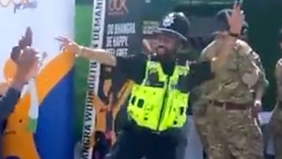 Bhangra dancing police officer shows off moves