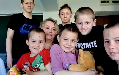 picture of Lilya and her six boys