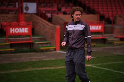 Barry Bennell (JONAS ARMSTRONG) in Floodlights (Photo Credit: BBC/Expectation TV/Matt Squire)