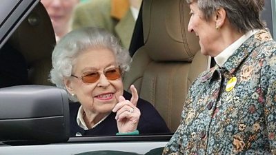 Smiling Queen visits Royal Windsor Horse Show