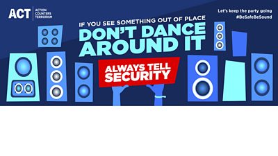 Graphic saying If you see something out of place, don't dance around it, always tell security