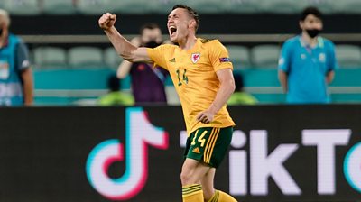 Connor Roberts celebrates scoring against Turkey