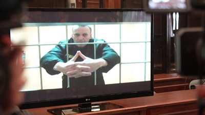 Alexei Navalny in court via video link