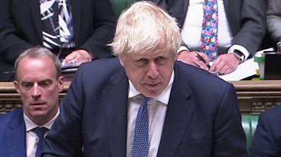 Boris Johnson making statement to House of Commons after the release of Sue Gray's final report on Downing Street parties