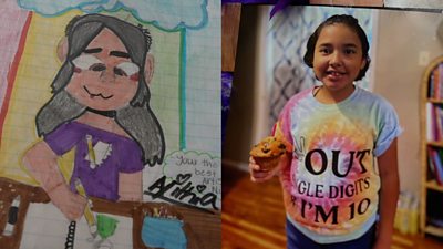 Alithia Ramirez and one of her drawings