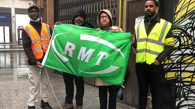 RMT picket line at Oxford Circus station