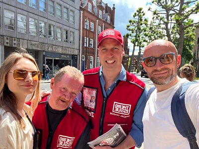 The Duke of Cambridge selling The Big Issue