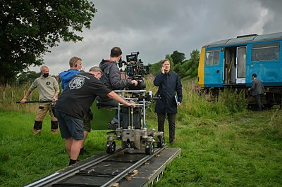 Ian St.Clair (DAVID MORRISSEY) in Sherwood (behind the scenes) (Photo Credit: tv/House Productions/Matt Squire)