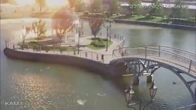 CCTV footage of the pond in Kremenchuk