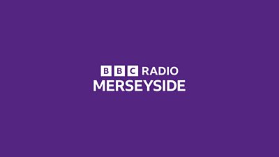 White BBC Radio Merseyside text on a purple background
