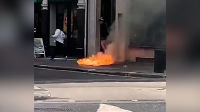 There's been an electrical fire underneath a pavement in the West End. 
The London Fire Brigade said it 24 calls were made to 999.