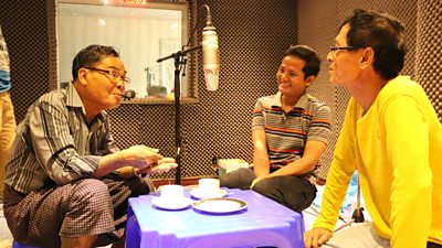 Tea Cup Diaries recording of customers at tea shop in Myanmar