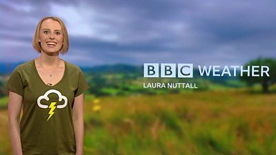 Laura Nuttall presenting the weather