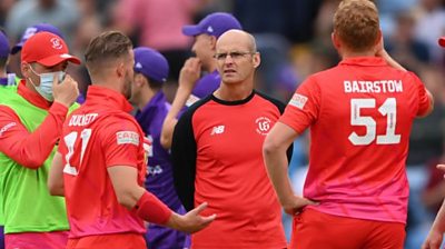 Welsh Fire men’s coach Gary Kirsten during The Hundred match against Northern Superchargers at Headingley in 2021.